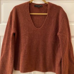 Rust 100% Skull cashmere v-neck sweater